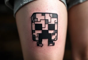 small Minecraft creeper tattoo tattoo idea