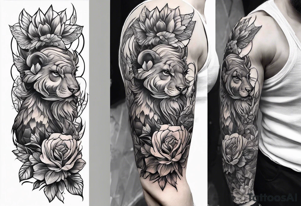 Muscular old honey nadger tattoo idea