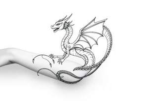 etheral dragon born form a magic book tattoo idea