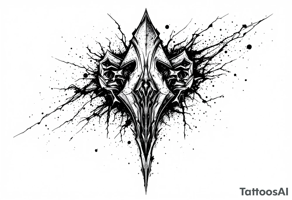 thick arrow look down tattoo idea
