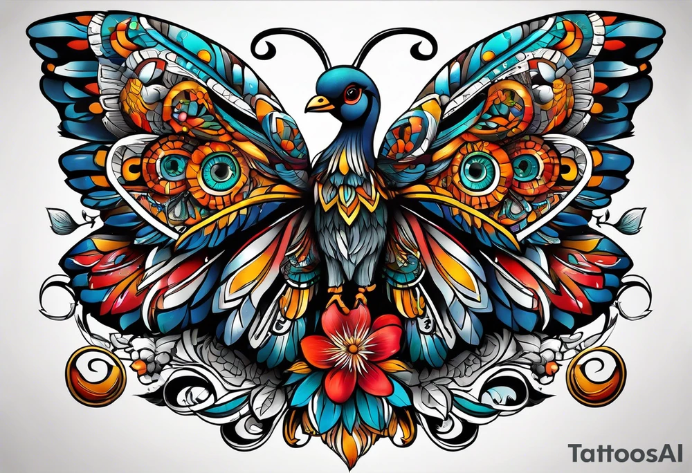 esu africano com porongos e galo tattoo idea