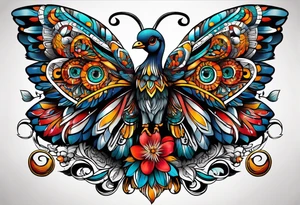 esu africano com porongos e galo tattoo idea