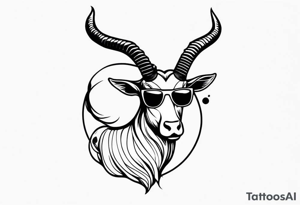 capricorn with sunglasses and shotgun tattoo idea