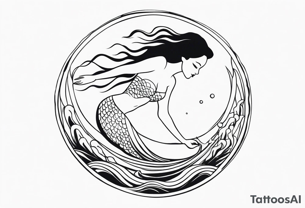Mermaid in water tattoo idea