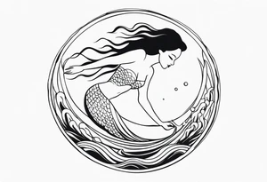 Mermaid in water tattoo idea