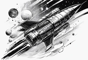 Girl on a rocket tattoo idea