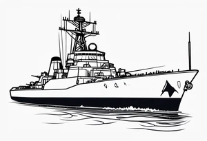 guided missile destroyer no water tattoo idea