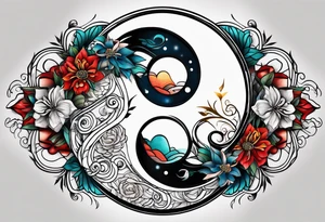 ying yang tattoo idea