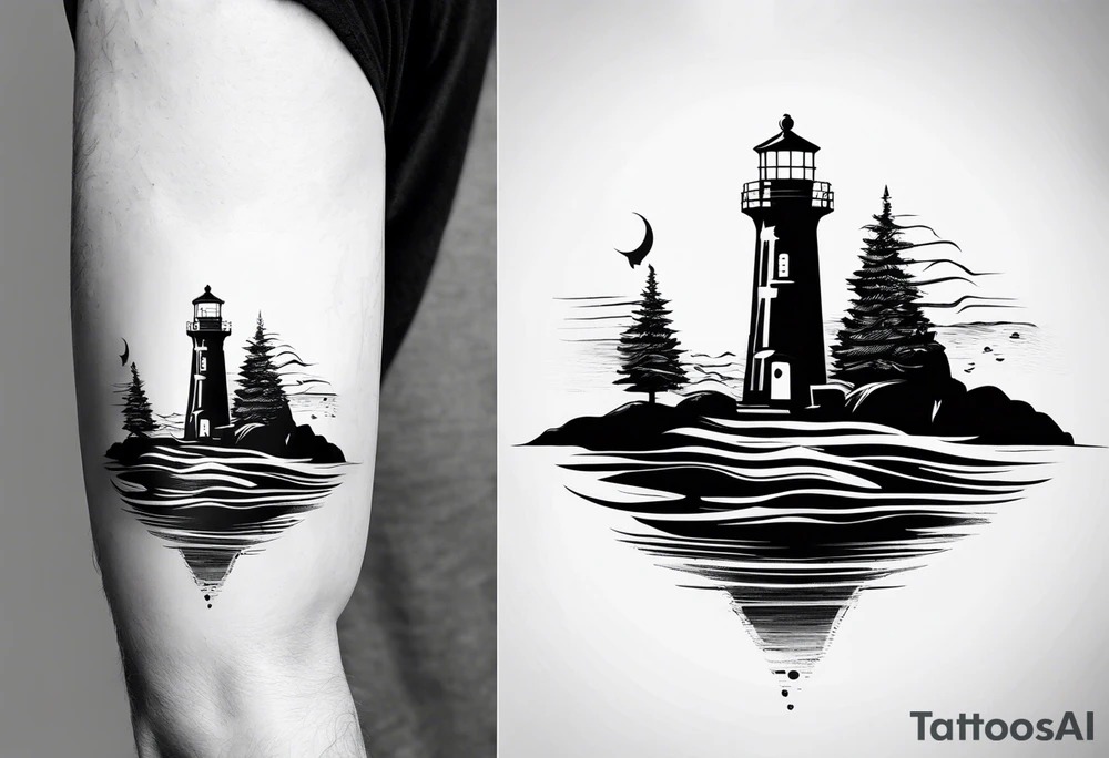 Lighthouse simple tattoo idea