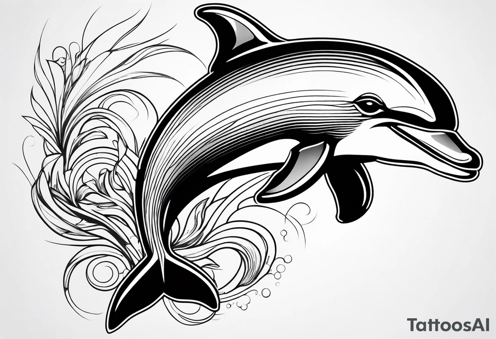 powerfull dolphin tattoo idea