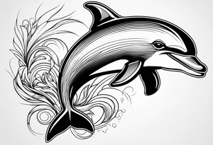 powerfull dolphin tattoo idea