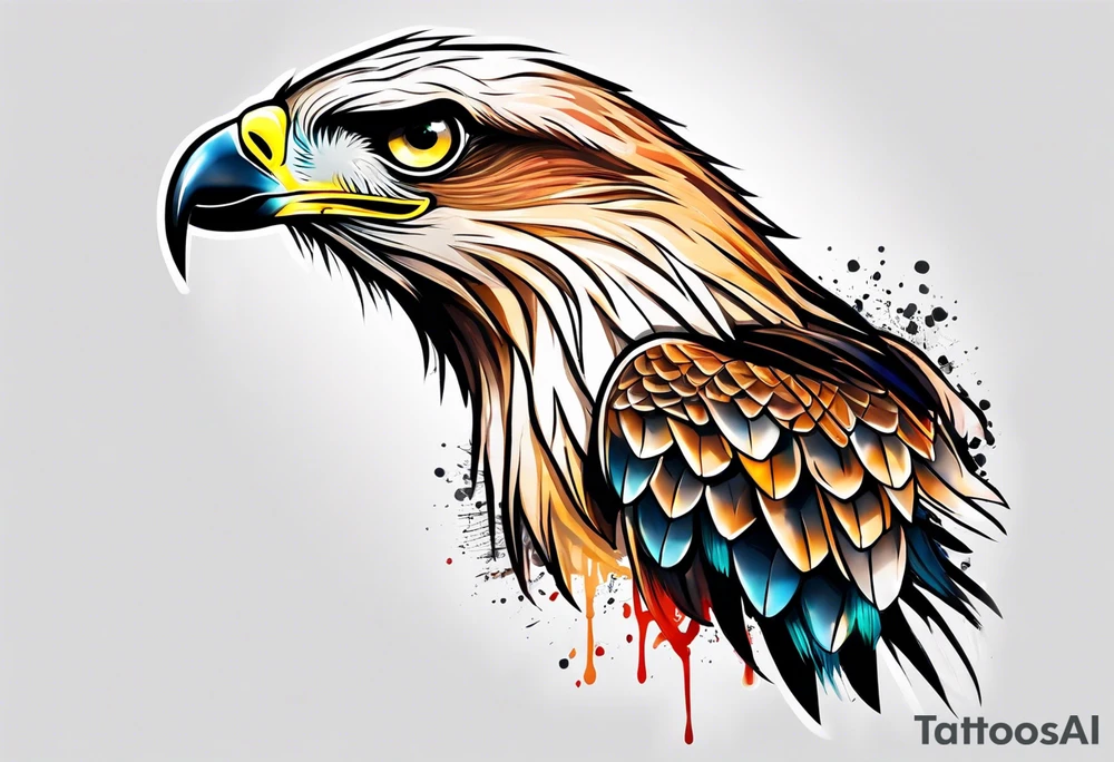 Small cute hawk girly tattoo idea