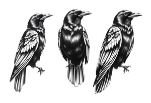 Irish non religious 3 ravens tattoo idea