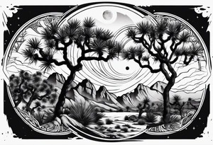 yin and yang joshua tree tattoo idea