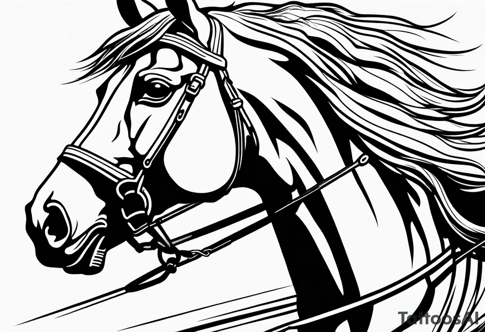 Horse drawn using simple lines tattoo idea