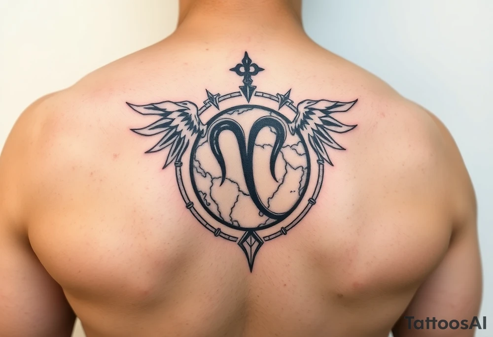 capricorn symbol, virgo symbol, earth, love tattoo idea