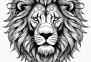 A lion surrounded by twin flames tattoo idea