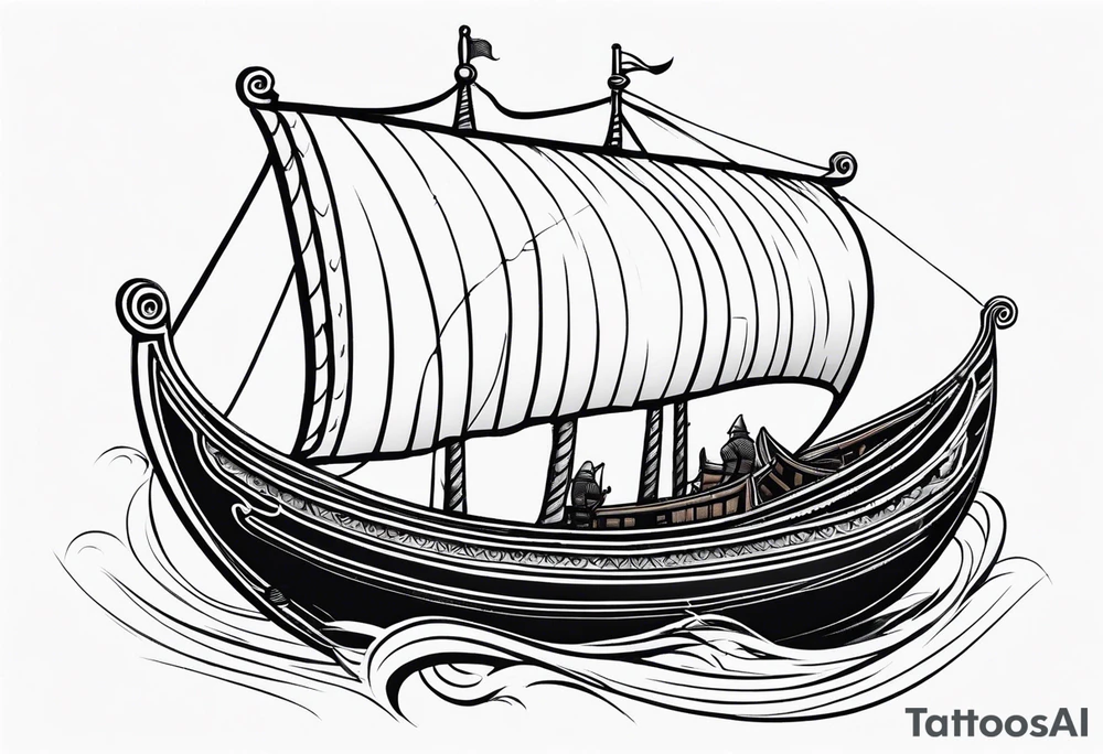 Viking Ship Voyage tattoo idea