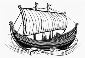 Viking Ship Voyage tattoo idea