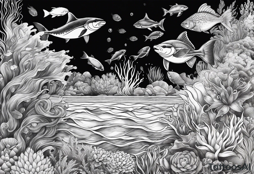 under water ocean scene tattoo idea