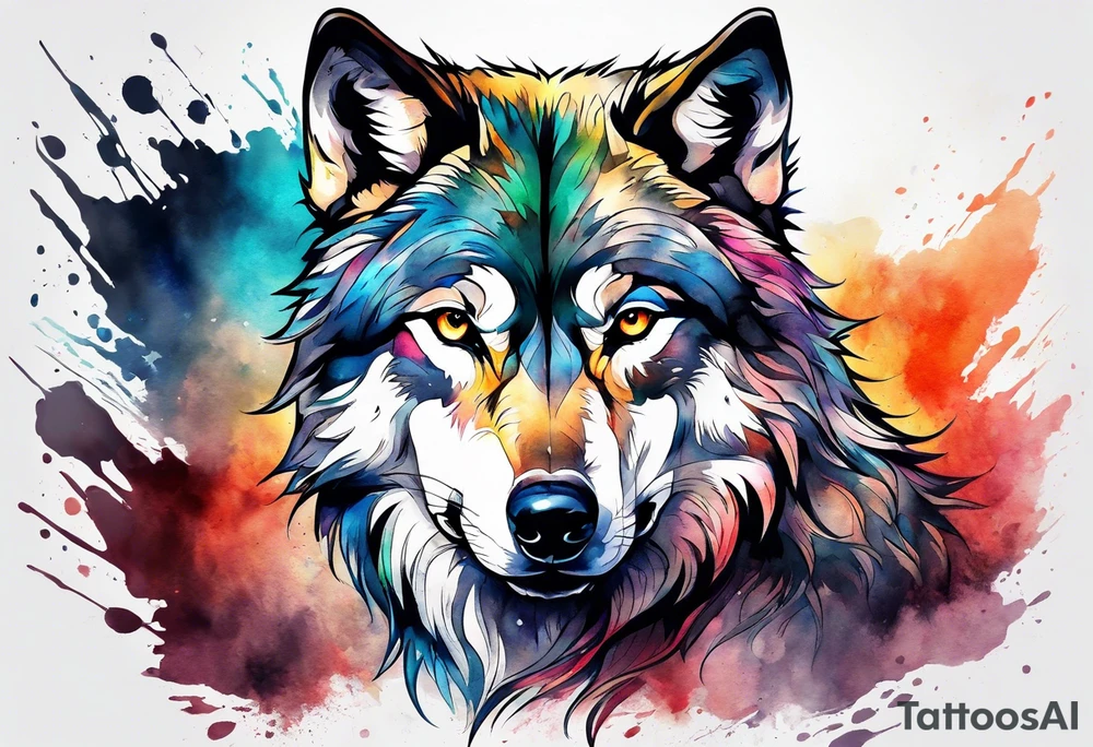 Injured wolf tattoo idea