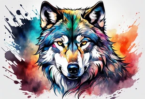 Injured wolf tattoo idea