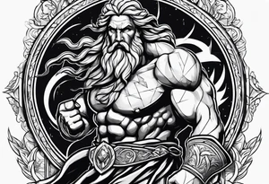 zeus striking down with lightning tattoo idea