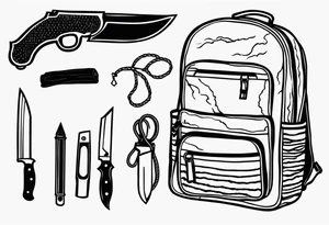 murderers kill kit backpack knife rope duct tape tattoo idea