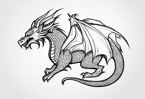 Dragon in color minimalism tattoo idea