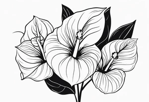Bouquet d’oeillets et d’anthurium tattoo idea