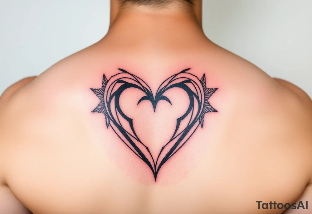 open love heart tattoo idea