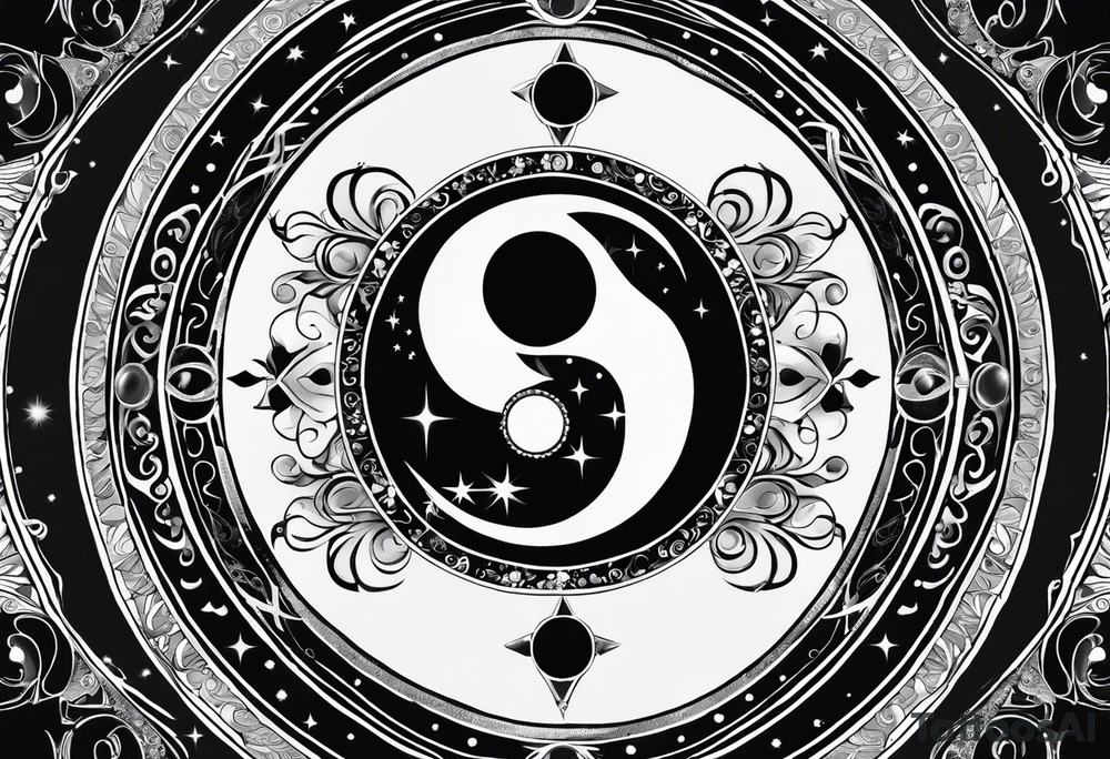 Astrology, Cancer & Aquarius, Natal Chart, angelic, vision, planetary, yin yang, the moon, spiritual third eye, mystical armband tattoo idea