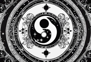 Astrology, Cancer & Aquarius, Natal Chart, angelic, vision, planetary, yin yang, the moon, spiritual third eye, mystical armband tattoo idea