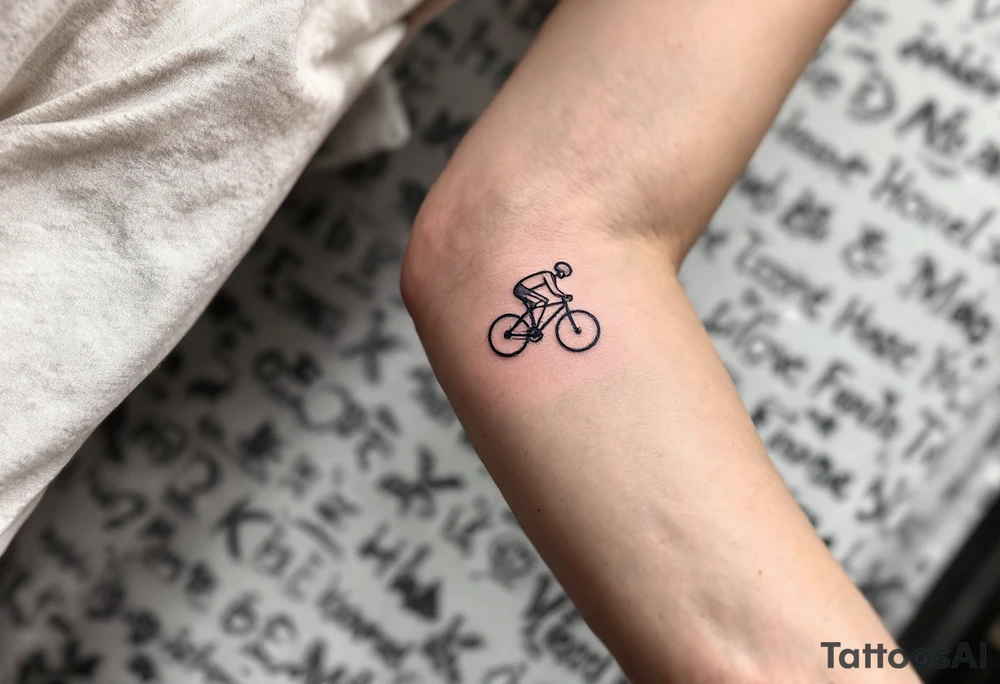 dynamic cyclist tattoo idea