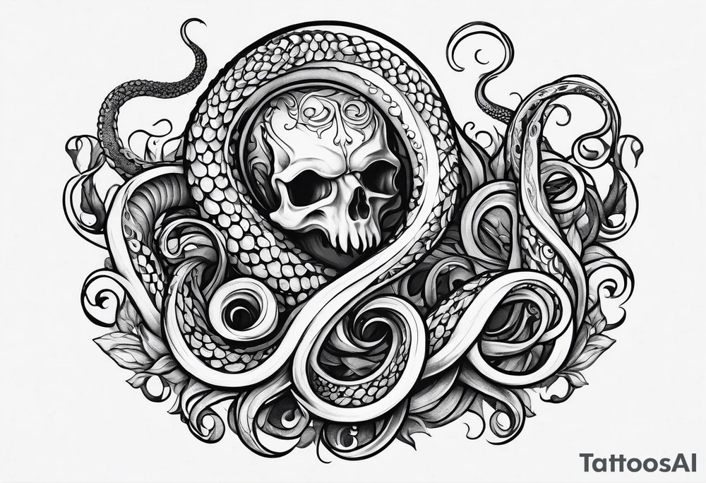 outstretched tentacle tattoo idea