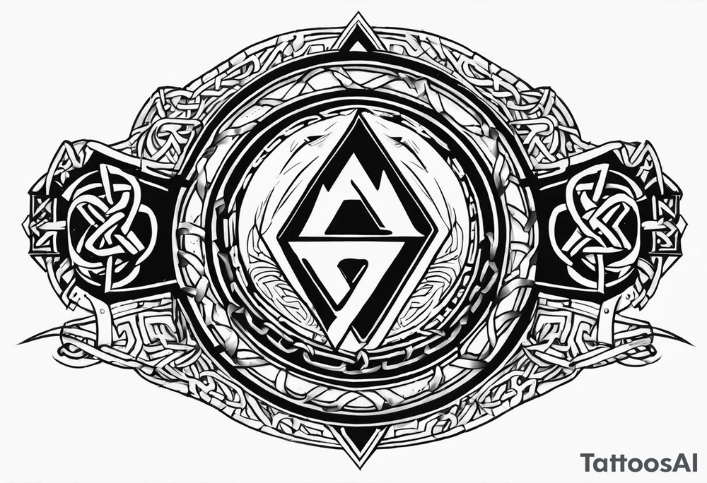 Valhalla round shield axe
Valknut barbed wire chains tattoo idea Valhalla round shield axe
Valknut barbed wire chains tattoo idea