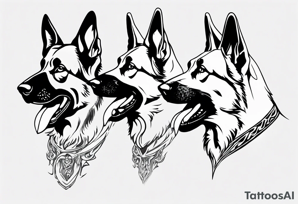 Snarling side profile German shepherd dog tattoo idea Snarling side profile German shepherd dog tattoo idea