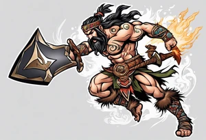 leaping barbarian tattoo idea