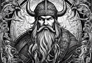 The Viking is at the bottom of the stairs that lead to the gate to Valhalla. tattoo idea