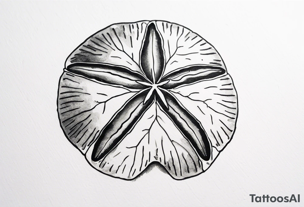 sand dollar 
watercolor
light gray
you can see the dove shell peaking out.

draw sand around it like it's washed up on the beach.
the tattoo will go on the underside of my wrist. tattoo idea