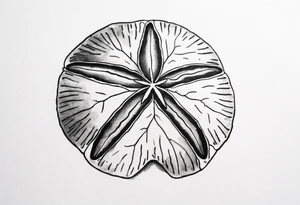 sand dollar 
watercolor
light gray
you can see the dove shell peaking out.

draw sand around it like it's washed up on the beach.
the tattoo will go on the underside of my wrist. tattoo idea