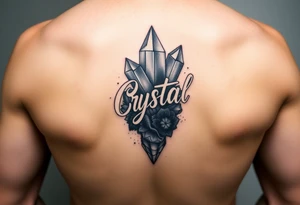 Lettering Crystal tattoo idea