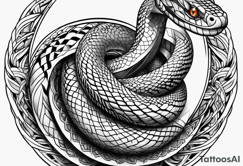 A snake with blue eyes tattoo idea