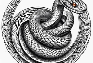 A snake with blue eyes tattoo idea