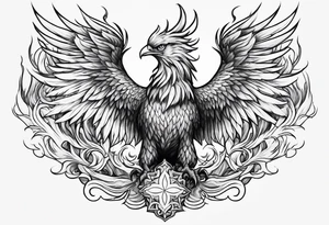 Phoenix rising from flames tattoo idea