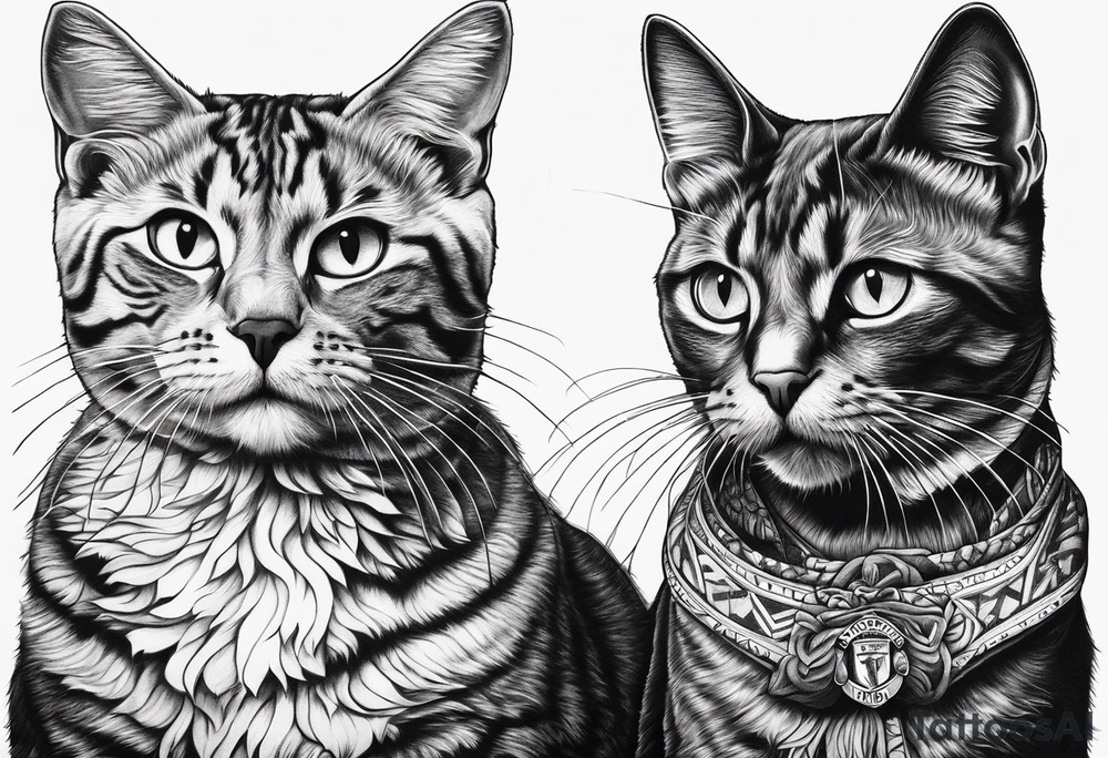 Manchester United, two cats, God, edm tattoo idea