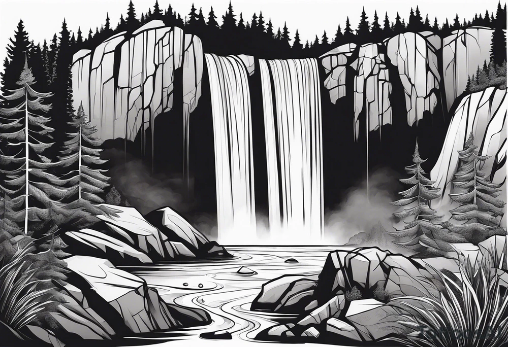 A sleeping giant from the Canadian folklore the sleeping giant sleeping under a waterfall tattoo idea