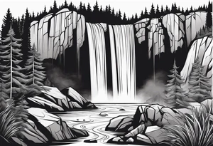 A sleeping giant from the Canadian folklore the sleeping giant sleeping under a waterfall tattoo idea