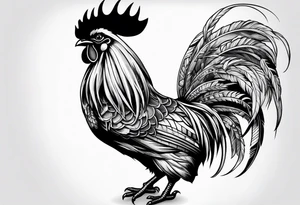 rooster machine gun tattoo idea