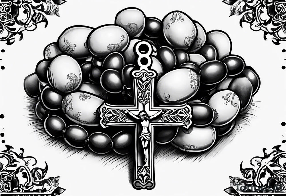 Rosary bead with name "Gerry" tattoo idea